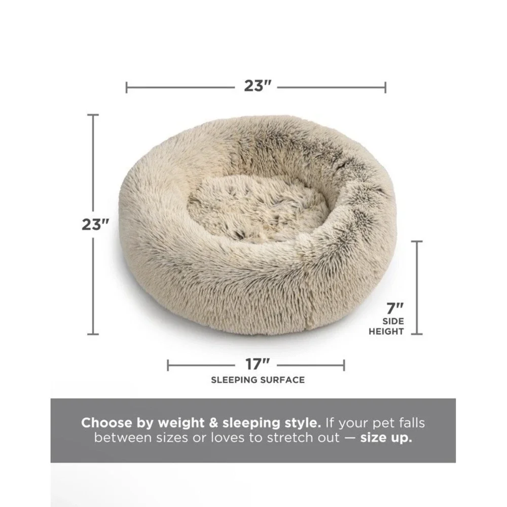 Original Calming Donut Dog Bed for Small Dogs up to 25 lbs Best Friends By Sheri